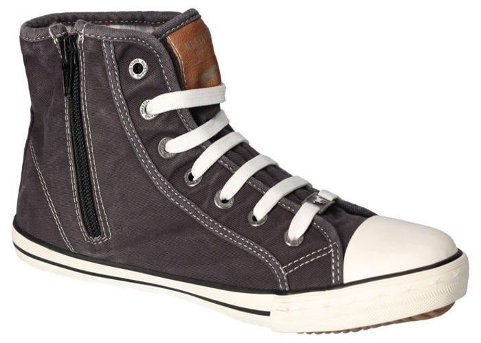 Baskets Montantes MUSTANG Pour Femme - Cuir Synthétique, Doublure Polaire - Semelle 3 Cm - Marron, Hauteur Tige 12 Cm