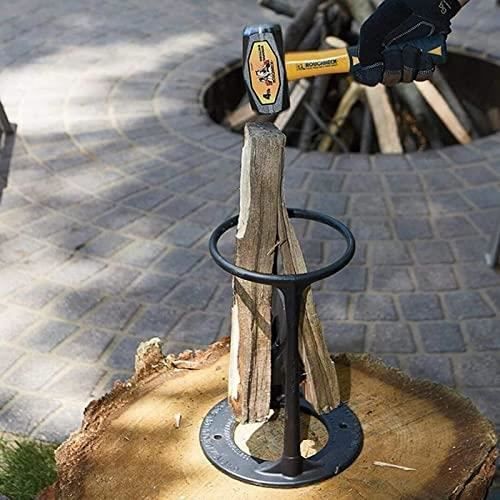 Fendeuse Allumée Au Bois De Chauffage,Fendeuse Bûches Manuelle,Cale En Fonte Fendue Allumée Au Bois Chauffage ,Black(27cm 14.5cm