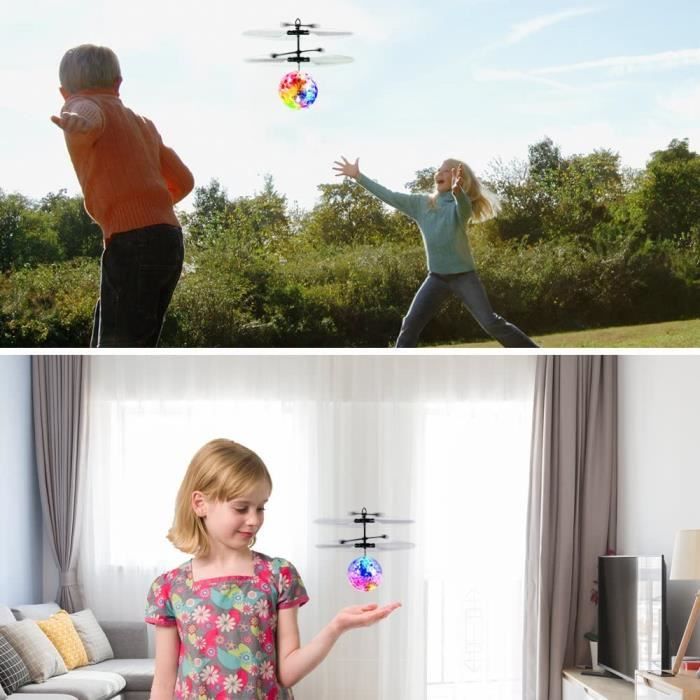 Boule Volante Lumineuse RC – Drone Ballon à Infrarouge, Vol 360°, LED Coloré, Cadeau Enfant 4-12 Ans
