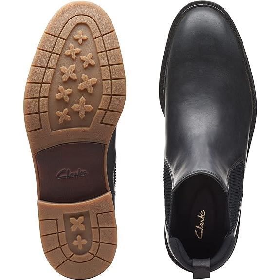 Bottines Hommes Clarks Clarkdale Hall en cuir noir Lacets
