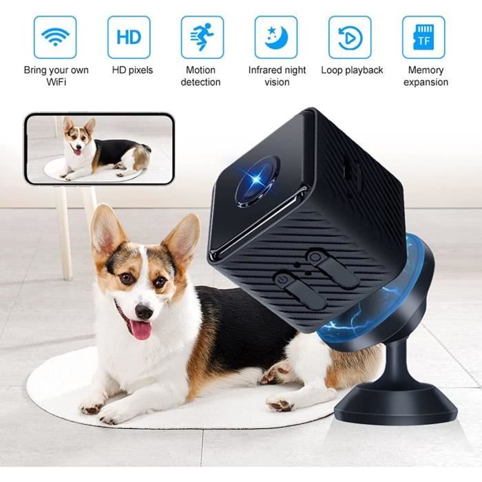 Mini Caméra Espion WiFi 1080P - Vision Nocturne, Détection Mouvement, Angle 140°, Intérieur