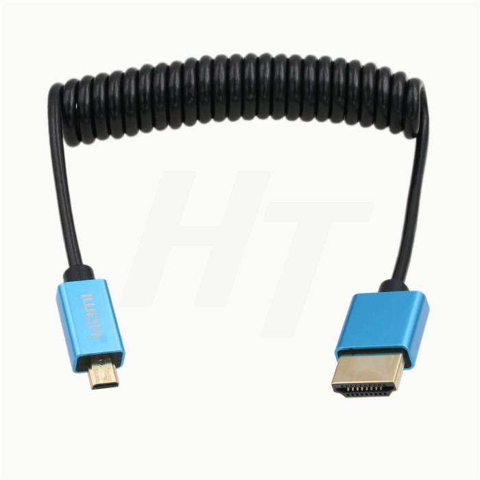 Cavo Micro HDMI A HDMI 4K 8K 60p Spirale 30-60cm Per ATOMOS Ninja V Sony Canon Fuji
