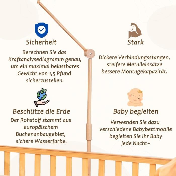 Support en bois pour mobile bébé - HAUTST - HAUTSTORE - Bébé - Blanc -  38.8*8.8*7cm - 650g - Cdiscount Puériculture & Eveil bébé