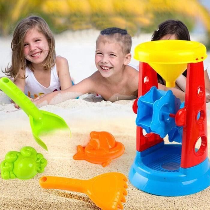 Set De 5 Moules à Sable LENA - Licorne, Ourson, Crabe, Pingouin, Soleil - Pour Enfants Dès 12 Mois