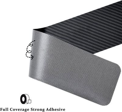 4 Protège-Portières Voiture Fibre Carbone | Autocollant Anti-Rayures, Noir | Universel