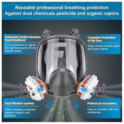 Masque Respiratoire Réutilisable à Gaz Intégral Pour Peinture, Soudage, Ponçage, Anti-poussière Et Anti-vapeur - Bricolage