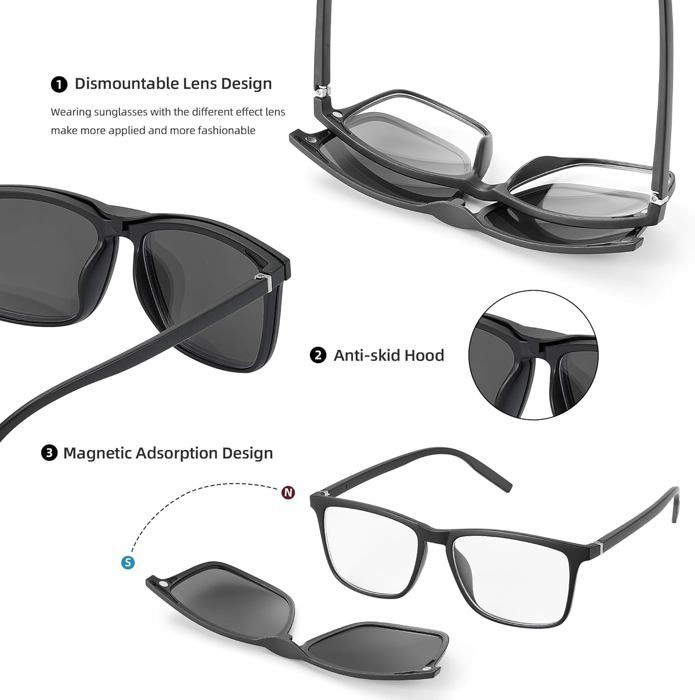 vcsjw Lot de 3 paires de lunettes de soleil amusantes avec pixels, mosaïque pixels, pour fête, déguisement, accessoires photo, noires, unisexes