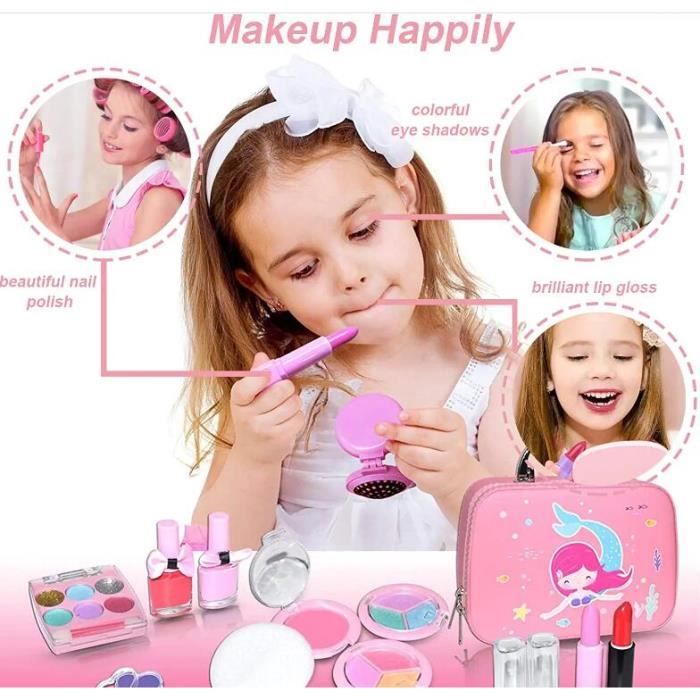 Maquillage Enfant Jouet Filles -Lavable Malette Maquillage Jouet pour  Enfant-Coffret Maquillage Petites Filles-Cadeau pour 3 a 8 Ans - Cdiscount  Jeux - Jouets