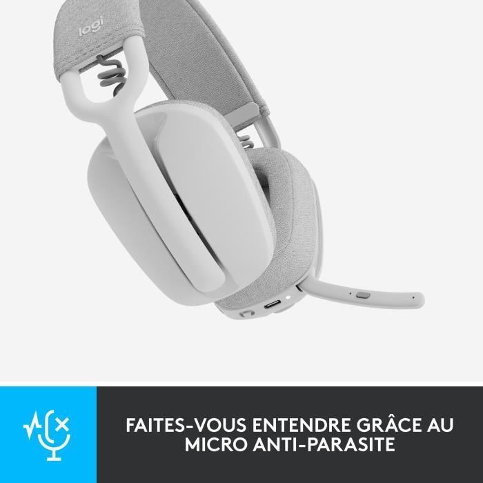 Casque Sans Fil Logitech Casque Logitech Zone Vibe 100 Sans Fil - Micro Anti -bruit Rose | Casque Bluetooth Teams Zoom Casque Gamer