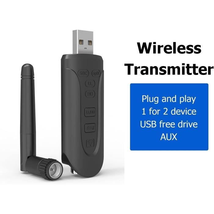 Récepteur Émetteur Bluetooth 5.2, Adaptateur Audio Bluetooth 2 En 1 Mini  Prise Jack 3,5 Mm Portable, Émetteur Double Liaison [H5] - Cdiscount TV Son  Photo