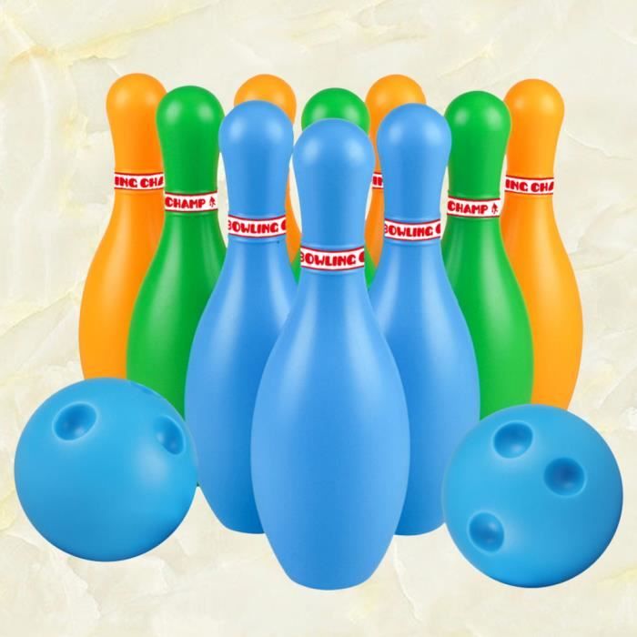 deAO Bowling en Plastique-Jeu de Quilles pour Bébé-avec 10 Quilles