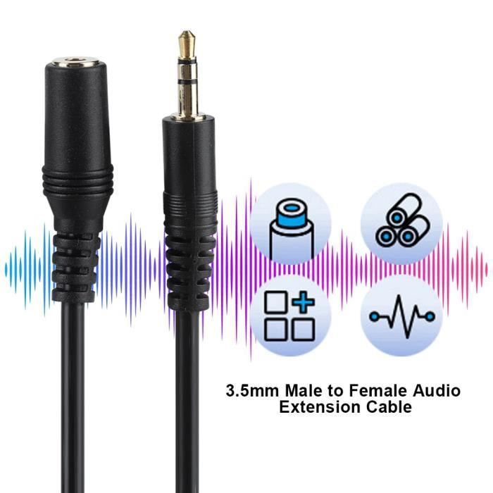 Répartiteur Audio 3.5mm, câble d'extension, Jack 3.5mm, 1 mâle à 2 fem