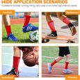 3 paires de chaussettes de football, chaussettes de sport antidérapantes et respirantes (rouge)-3