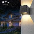 Applique Murale Interieur/Exterieur 12W,Lampe Murale LED Etanche IP65 Réglable Lampe Up Down Design 3000K Blanc Chaud Appliques-3