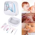 7pcs soins pour bébé Toilettage Kit d'utilisation de manucure quotidienne pour nourrissons pour bébés Rose-3