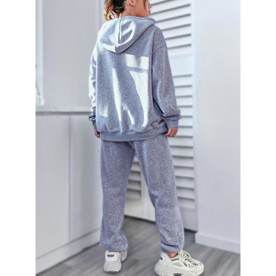 Ensemble Jogging Femme,Ensemble Sweat à Capuche et Pantalon de  Survêtement,2 Pièces Suit Chaude de Couleur Unie Yoga Fitness-Blanc Blanc -  Cdiscount Prêt-à-Porter