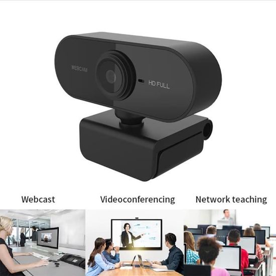 Webcam Vinmooog 1080p - Avec Micro Et Correction De Lumière, Pour Streaming, Zoom Et Télétravail