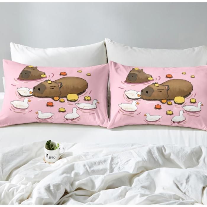 Housse De Couette Capybara Pour Enfant 135x200cm - Parure De Lit