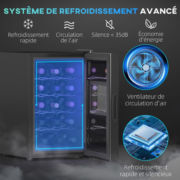 Cave à vin, 15 bouteilles, 39L, Réfrigérateur pour boissons, éclairage — free download