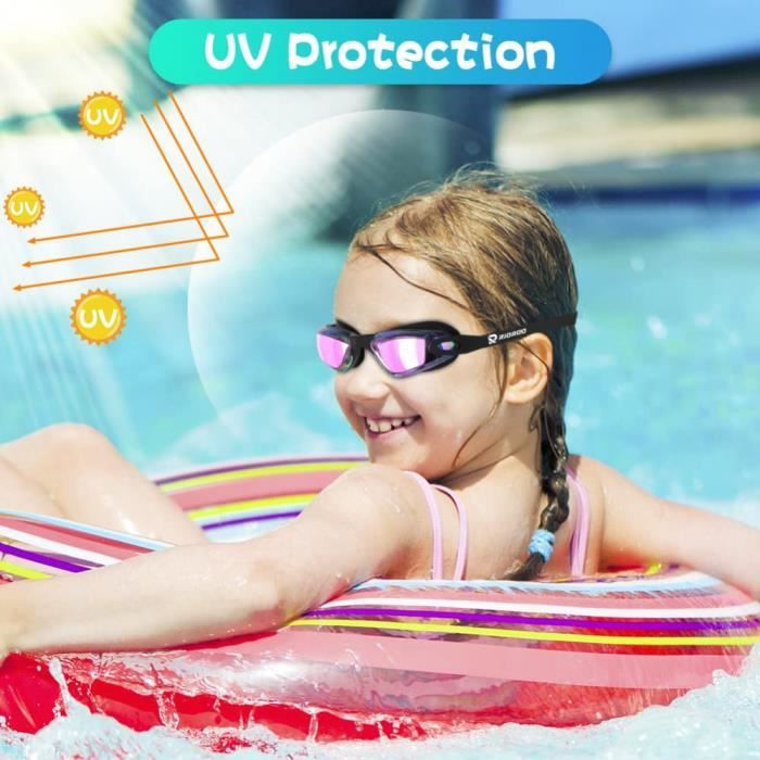 Lot de 2 Lunettes de natation pour enfants WOVTE, lunettes pour enfants de  3 à 14 ans - vision claire - étui de protection gratuit