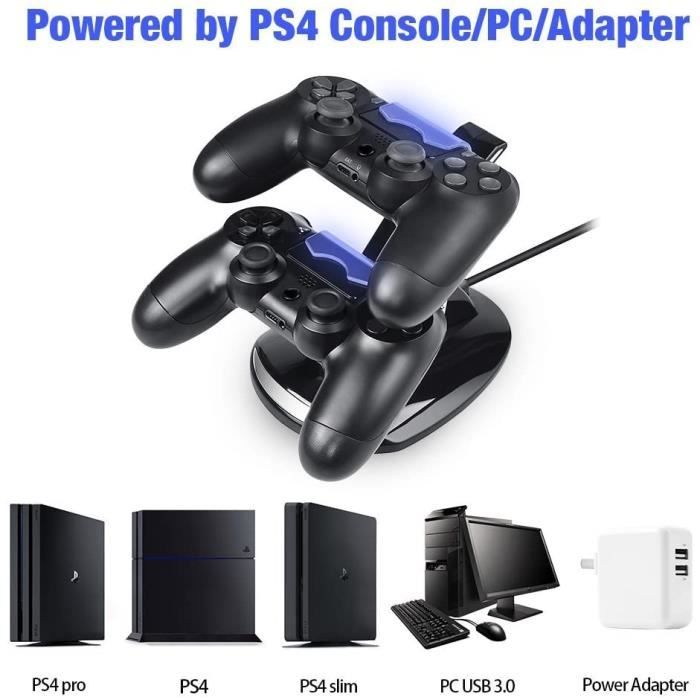 Manette PS4 + Dual Chargeur Manette Playstation PS4 Avec Cable USB