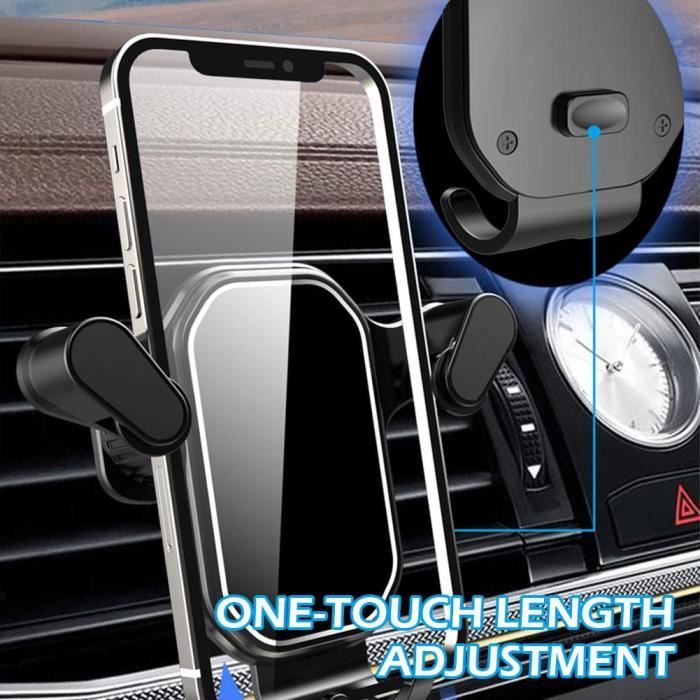 Support universel de téléphone portable pour voiture avec crochet, fixation  sur grille d'aération, socle noir BLACK - Cdiscount Téléphonie