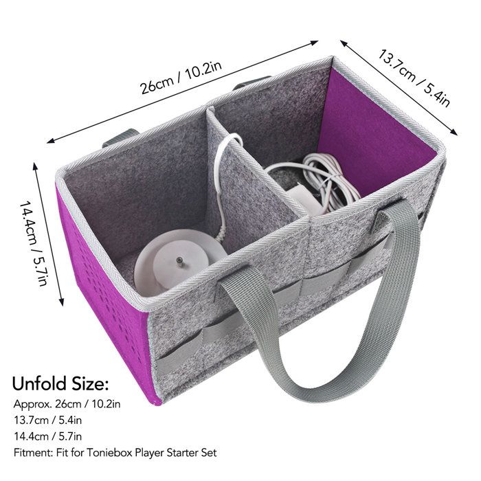 Housse De Transport Pour Toniebox – Nylon, Poignée Et Bandoulière, 29x17 Cm, Rose, Range Starter Set Et Personnages