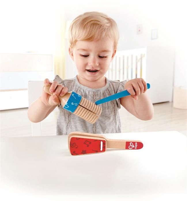Mini Van En Bois Hape – Rouge – Jouet Premier Âge – Pousse-Tire Pour Bébé Dès 1 An