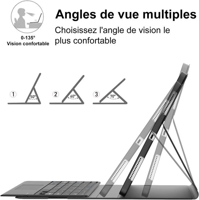 Clavier Bluetooth AZERTY Avec Trackpad Pour IPad Air 13" (M2 2024/M3 2025) Et IPad Pro 12.9" - Étui Détachable Rétroéclairé - Rose Clair