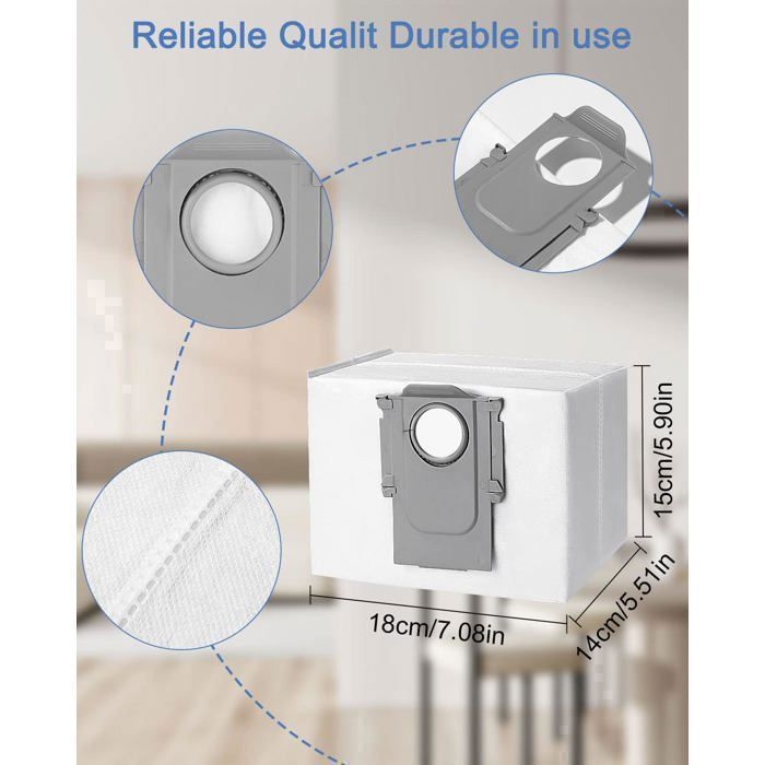 Roborock Dust Bags for S8 Pro Ultra S8 Plus S7 MaxV Ultra S7 Max Ultra Q5 Plus Q5Pro Plus Q7 Plus Q7 Max Plus Q8 Max Plus (6-pack) 8.02.0132 at