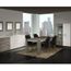 Salle A Manger Complete Blanc Laque Et Couleur Chene Grise Moderne