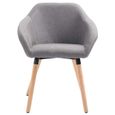 HMF© Chaise de cuisine - Chaise de salle à manger - Chaises de Salon Décor - Gris clair Tissu 63644-0