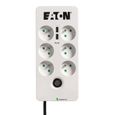 Multiprise/Parafoudre - EATON Protection Box 6 Tel@ USB FR - PB6TUF - 6 prises FR + 1 prise tel/RJ + 2 ports USB - Blanc & Noir-0