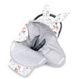 Couverture enveloppante siège bébé hiver 80x87 cm -  Minky Cerf gris clair nid d'ange-0