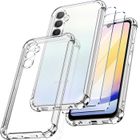 Coque Pour Samsung Galaxy A25 4G/5G + 2x [Verre de Protection] Bumper Souple Silicone TPU Transparent Antichoc - New&Teck