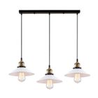 WOTTES UNI Rétro Vintage Lustre Suspension Industrielle 3 Lumières Blanc