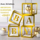 KYAMRC Boite Ballon Baby Shower Decoration,Boite Ballon Lettre pour Baby Shower Decoration Anniversaire Gender Reveal avec lettres