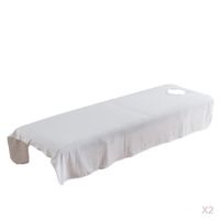 2x Couverture de Table de Massage Jupe de Lit en Polyester pour Salon de Beauté blanc segolike