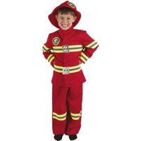 Déguisement de Pompier Enfant PtitClown - Rouge - Marque PtitClown - Costume avec Casque, Pantalon et Veste