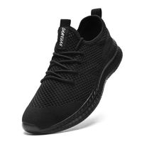 Chaussures de sport - Homme - Basket léger respirant et confortable - Noir - Attaches - Têtes rondes