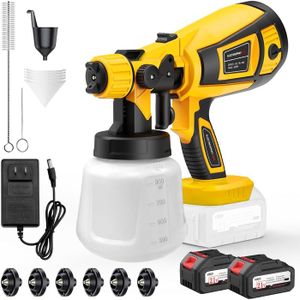 Pistolt à Pintur Sans Fil MTOP 20V - Résrvoir 800ml, 1 Battri Lithium-Ion 2.0Ah t Chargur Inclus+MTOP au millur prix