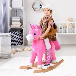 JOUET À BASCULE Cheval à Bascule en Peluche pour Enfant Dou avec E JOUET À BASCULE Cheval à Bascule en Peluche pour Enfant Dou avec E