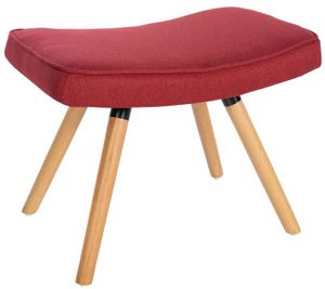 TABOURET Repose-pieds - Style scandinave - Tissu rouge - Pi