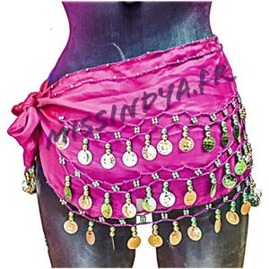 LQZ(TM) Femme Fille Ceinture Danse Orientale Belly Danse du ventre Ethnique  Soie Écharpe Foulard - Noir - 150*30cm : : Mode