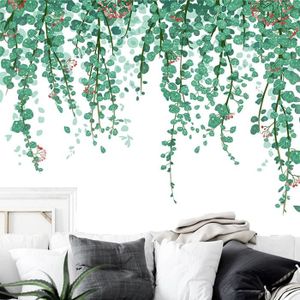 Lot De 8 Stickers Muraux Feuilles De Plantes, Vertes Autocollant Mural Lierre Stickers Muraux Cuisine Feuilles Plantes Décoration Murale Pour Salons Chambres Bureaux Canapé Fond