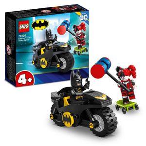 VOITURE À CONSTRUIRE LEGO DC Batman 76220 Batman vs. Harley Quinn, Figurines et Jouet de Moto avec Batarang