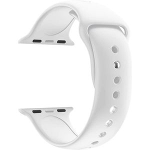 BRACELET MONTRE CONNEC. [Compatible Apple iWatch 44 mm] Bracelet Silicone Blanc Souple Taille M-L Sport Mixte Remplacement Montre