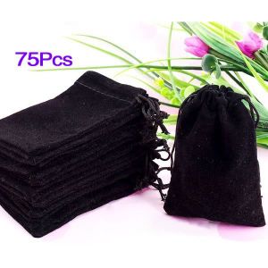 Creafirm 10 Pochettes en Velours Noir 12x10cm
