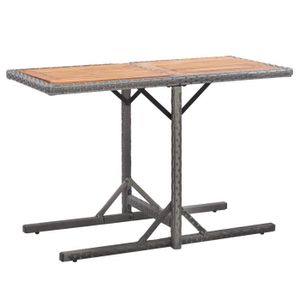 TABLE DE JARDIN  Table de jardin Anthracite Résine tressée et bois 
