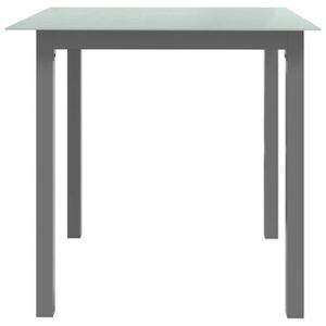 TABLE DE JARDIN  Table de jardin Gris clair 80x80x74 cm Aluminium et verre XID